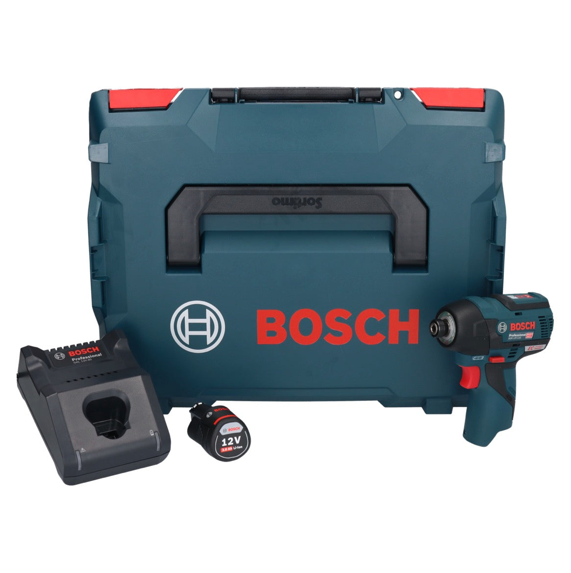 Bosch GDR 12V-110 Professional 12V Visseuse à chocs sans fil avec Porte-outils six pans creux 1/4" en Coffret L-Boxx + 1x Batterie 3,0 Ah + Chargeur GAL 1230