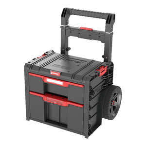 Qbrick System PRO Cart 2.0 Plus Drawer 2 mobile Box auf Rädern 520 x 415 x 660 mm 9,5 l 12 l abnehmbarer Doppelteleskopgriff