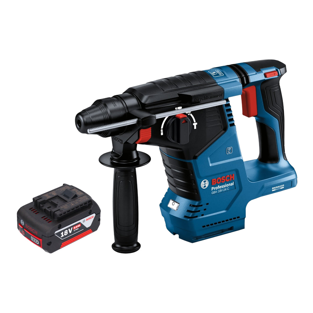 Bosch GBH 18V-24 C Martello rotativo professionale a batteria 18 V 2,4 J Brushless SDS plus + 1x batteria ricaricabile 5,0 Ah - senza caricabatteria