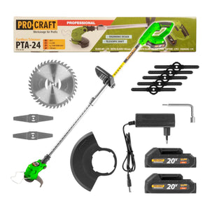 Procraft PTA24 Akku Trimmer 20 V 150 mm + 2x Akku 2,0 Ah + Ladegerät