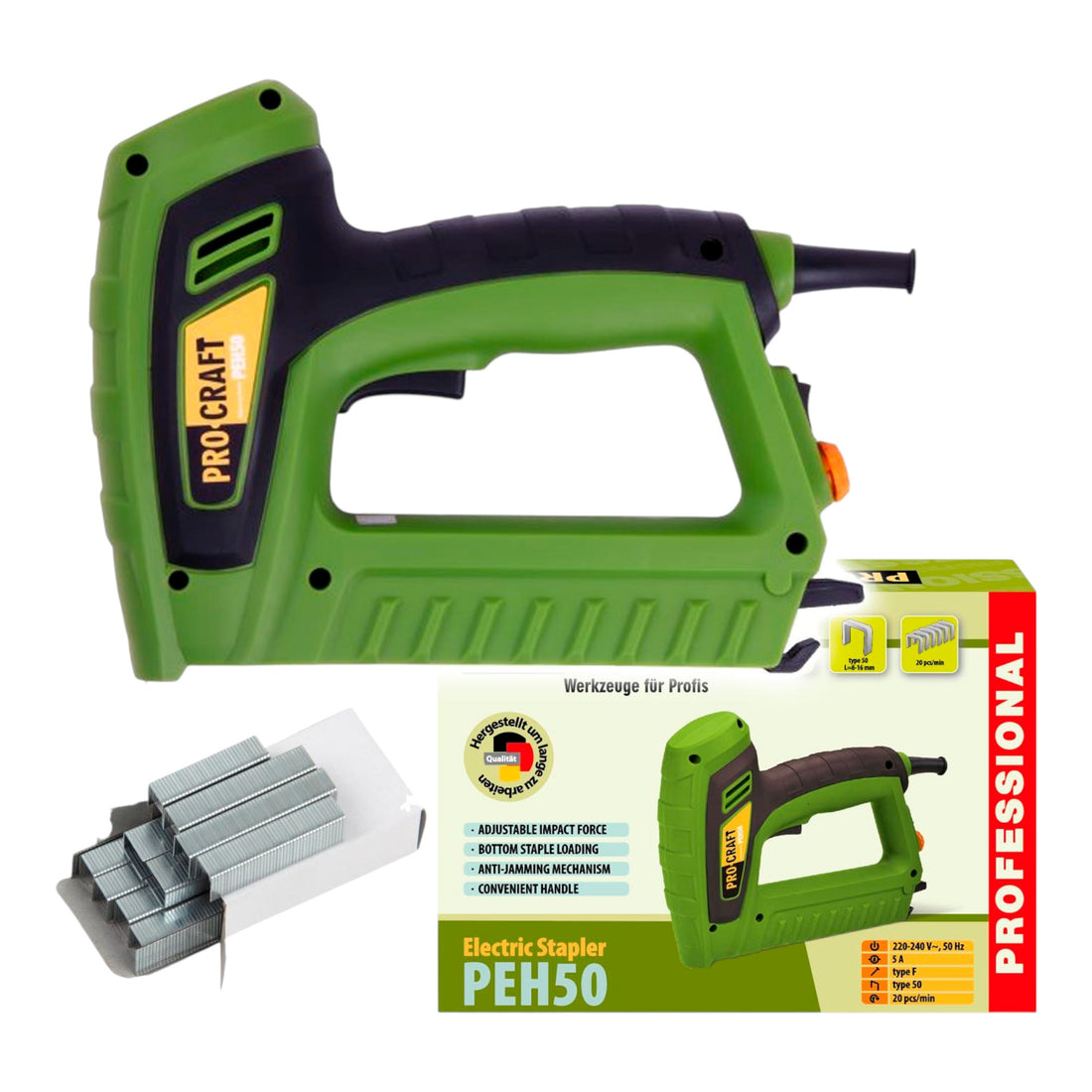 Procraft PEH50 Tackerpistole 220 - 240 V 8 - 20 mm