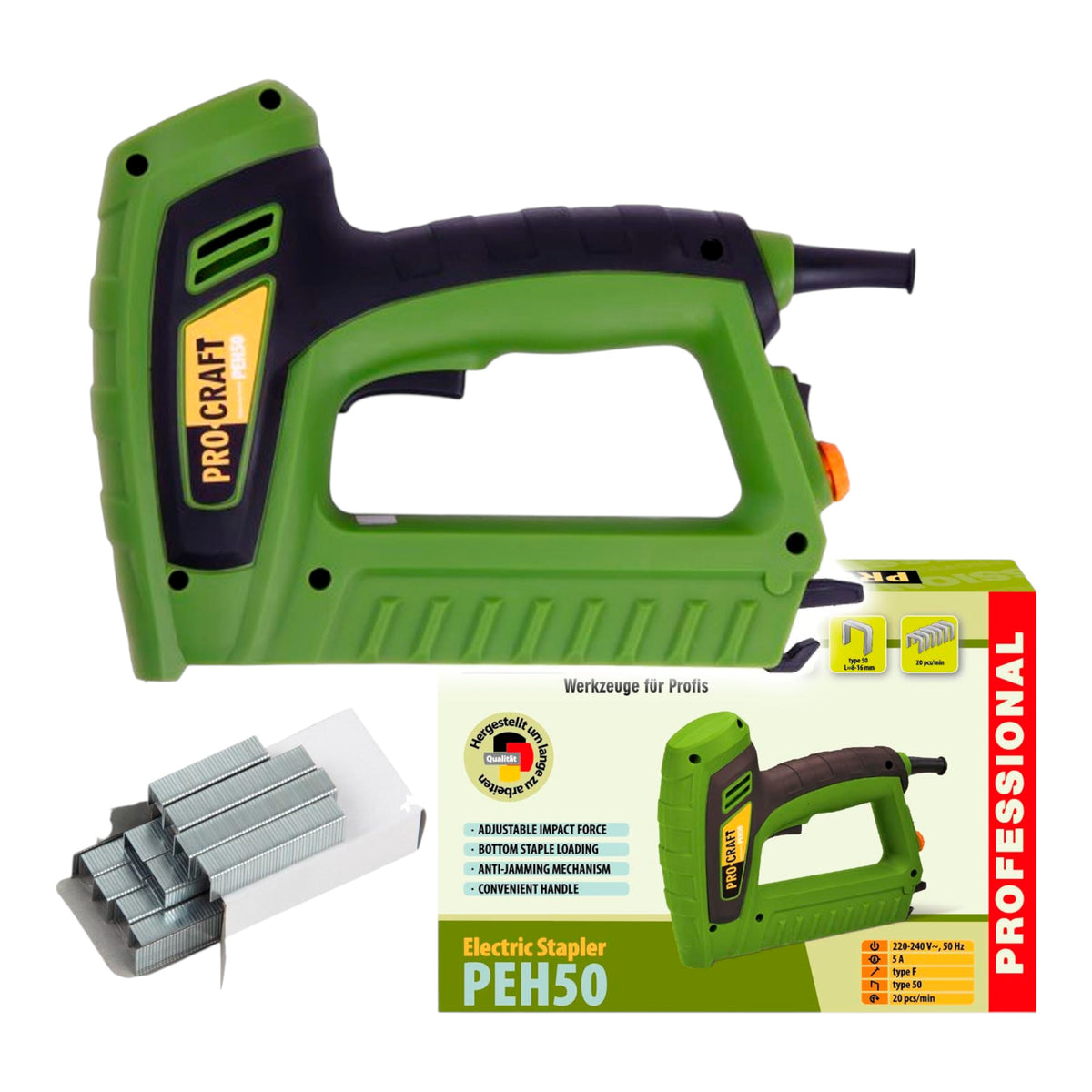 Procraft PEH50 Tackerpistole 220 - 240 V 8 - 20 mm
