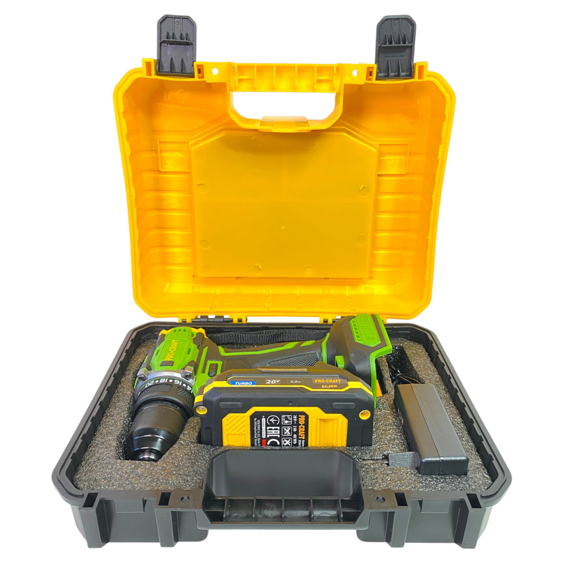 Procraft PA18Pro2-1B-C Avvitatore a batteria 20 V 30 Nm Brushless + 1x batteria 2,0 Ah + caricabatteria + set di 13 punte + valigetta