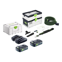 Festool CTLC SYS I Basic Akku Absaugmobil 36 V 2x 18 V Staubklasse L 2x Akku 4 0 Ah Doppelladegeraet Systainer 0 - toolbrothers