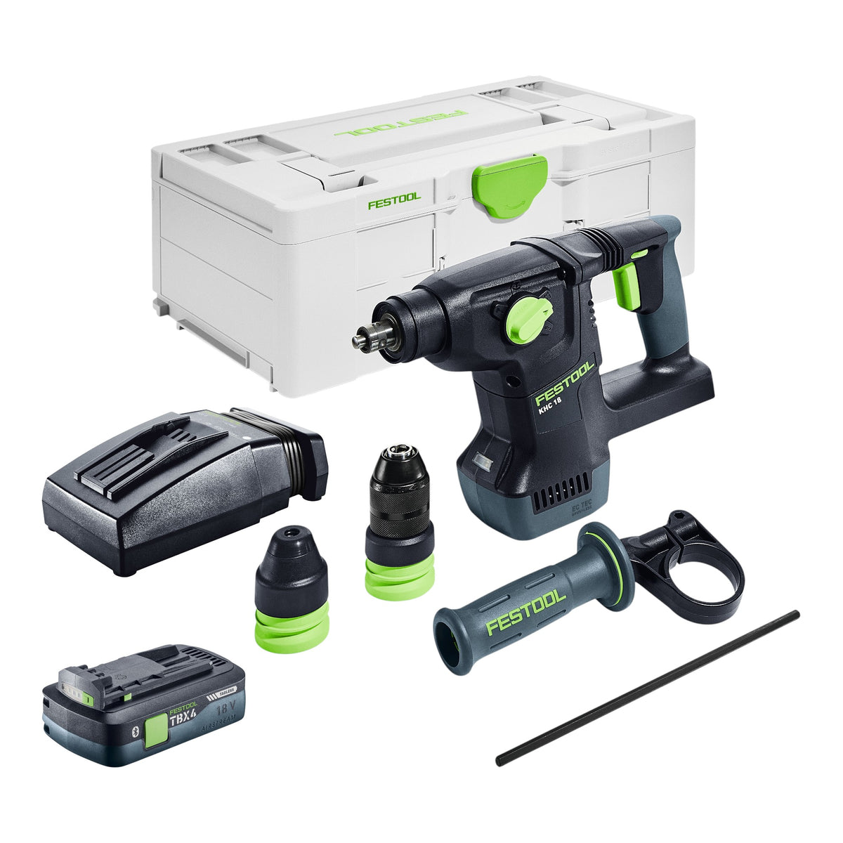 Festool KHC 18 EB-Basic Akku Kombihammer 18 V 2,6 J SDS-Plus Brushless + 1x Akku 4,0 Ah + Ladegerät + Systainer