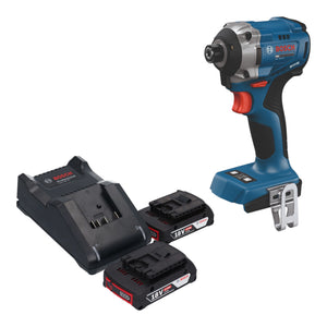 Bosch GDR 18V-215 Professional Akku Drehschlagschrauber 18 V 215 Nm 1/4" Brushless + 2x Akku 2,0 Ah + Ladegerät