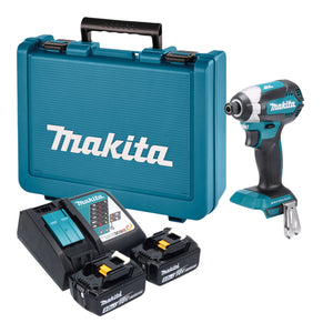 Makita DTD 153 RTE Akku Schlagschrauber 18 V 170 Nm 1/4" Brushless + 2x Akku 5,0 Ah + Ladegerät + Koffer