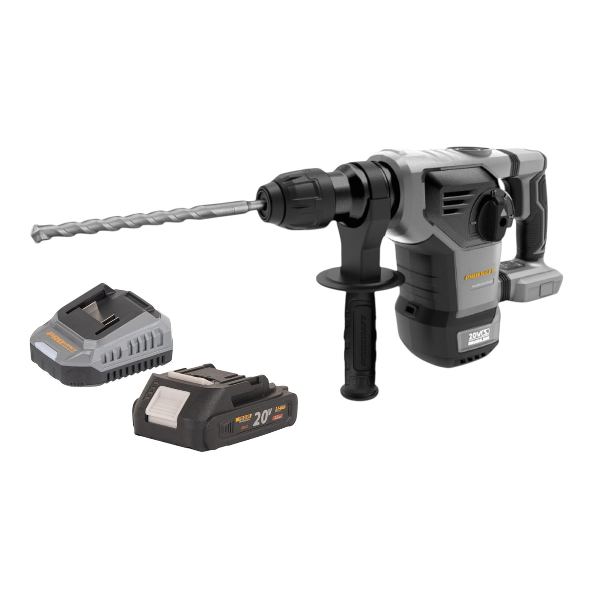 Martello combinato a batteria Procraft Industrial HD20B-BB-C 20 V 5 J SDS plus Brushless + 1x batteria da 2,0 Ah + caricabatterie + valigetta