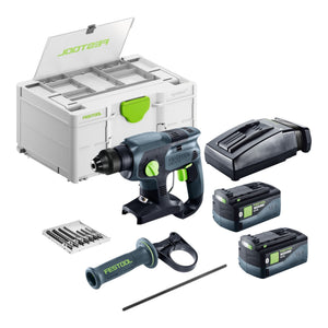 Festool KHC-S 18-Basic-Set Akku Kombihammer 18 V 1,7 J SDS plus + 2x Akku 5,0 Ah + Ladegerät + Systainer