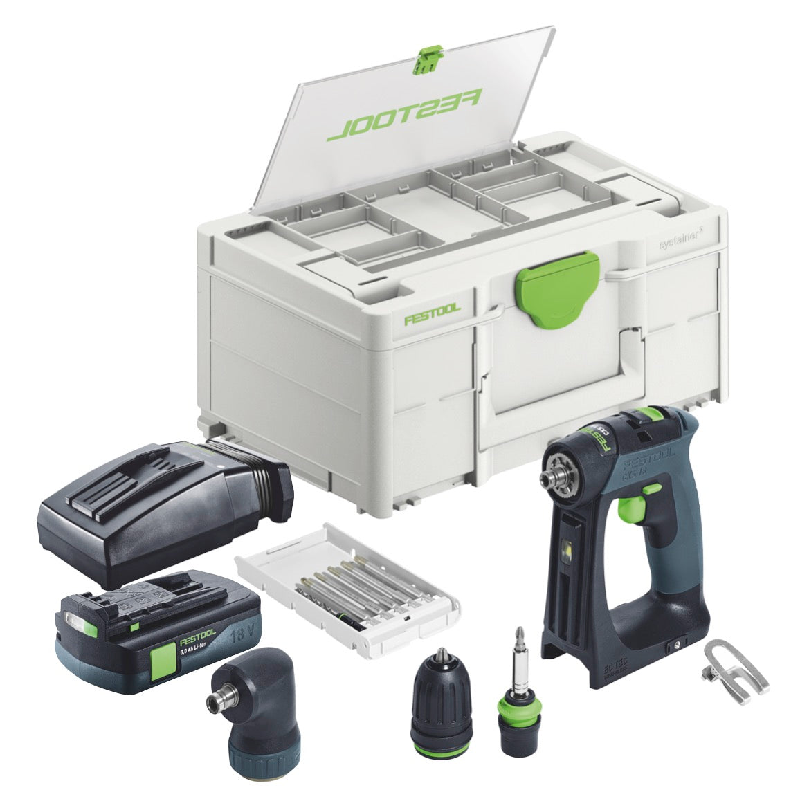 Festool CXS 18-Basic-Set trapano avvitatore a batteria 18 V 40 Nm brushless + 1x batteria ricaricabile 3,0 Ah + caricabatterie + systainer