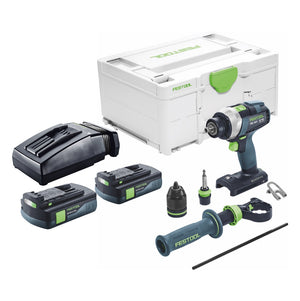 Trapano avvitatore a batteria Festool TDC 18/4 I-Basic 18 V 75 Nm brushless + 2x batteria ricaricabile 3,0 Ah + caricabatterie + systainer