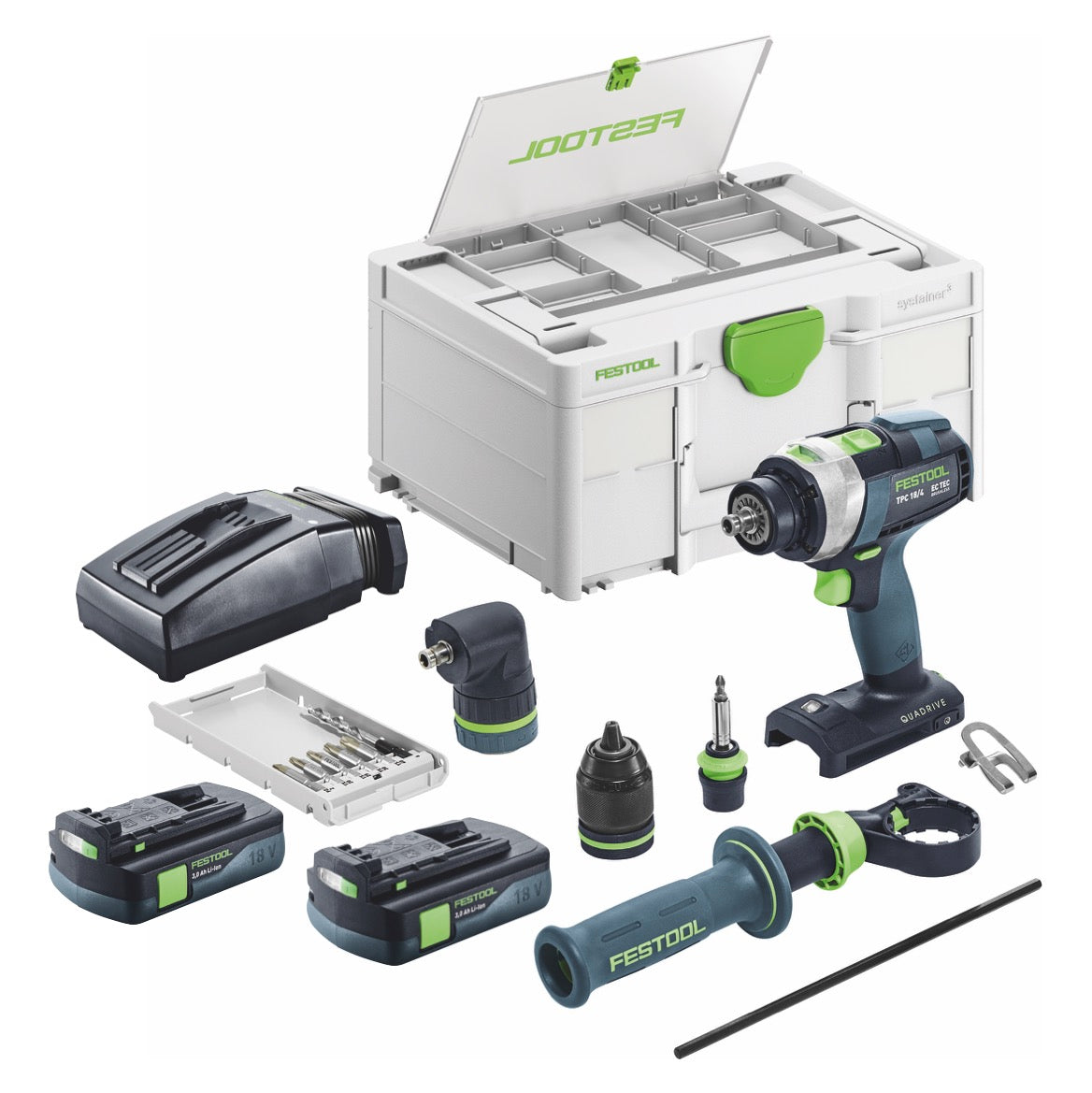 Festool TPC 18/4 I-Basic-Set Akku Schlagbohrschrauber 18 V 75 Nm Brushless + 2x Akku 3,0 Ah + Ladegerät + Systainer