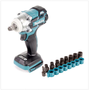 Makita DTW 285 Z Akku Schlagschrauber 18V 280Nm 1/2" Brushless Solo + Steckschlüssel-Set - ohne Akku, ohne Ladegerät