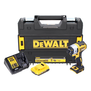 DeWalt DCF 887 D1T Akku Schlagschrauber 18 V 205 Nm 1/4" Brushless + 1x Akku 2,0 Ah + Ladegerät + TSTAK