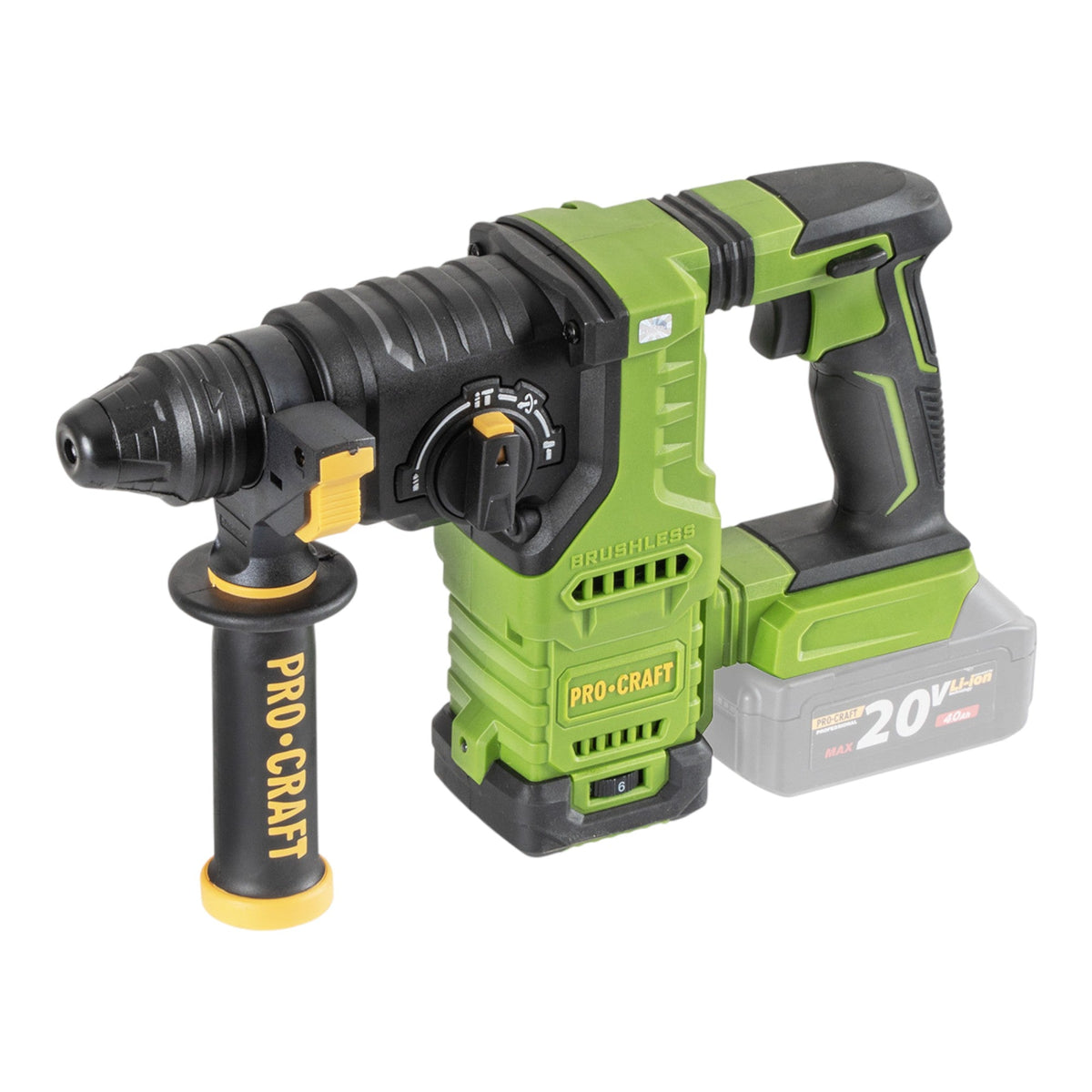 Procraft PHA30bb Akku Bohrhammer 20 V 2,8 J SDS plus Brushless Solo - ohne Akku, ohne Ladegerät