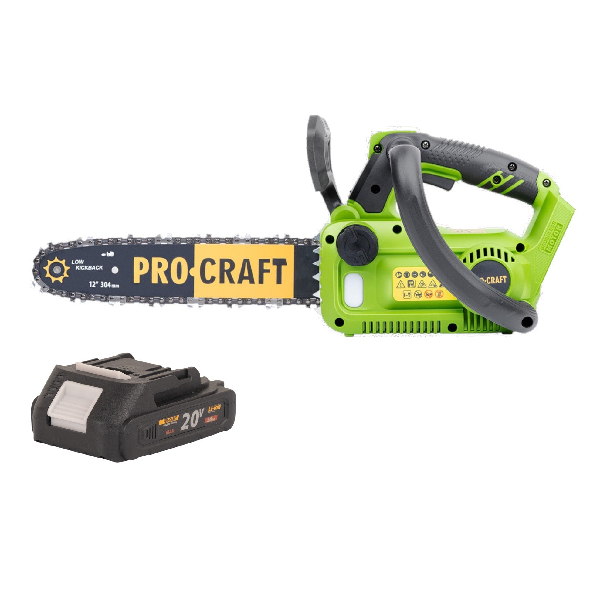 Procraft PKA42Libb Akku Kettensäge 20 V 304 mm Brushless + 1x Akku 2,0 Ah - ohne Ladegerät
