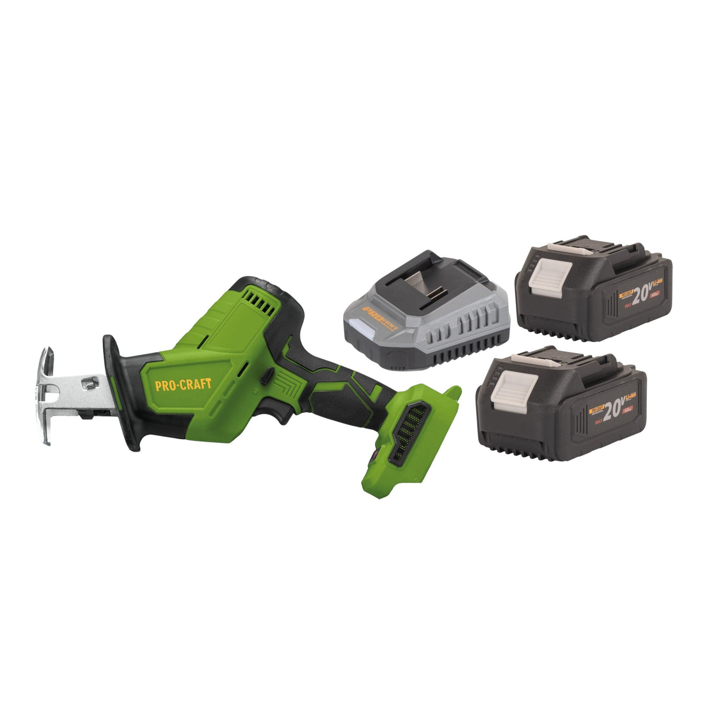 Procraft PSS36bb Akku Recipro Säbelsäge 20 V Brushless + 2x Akku 4,0 Ah + Ladegerät