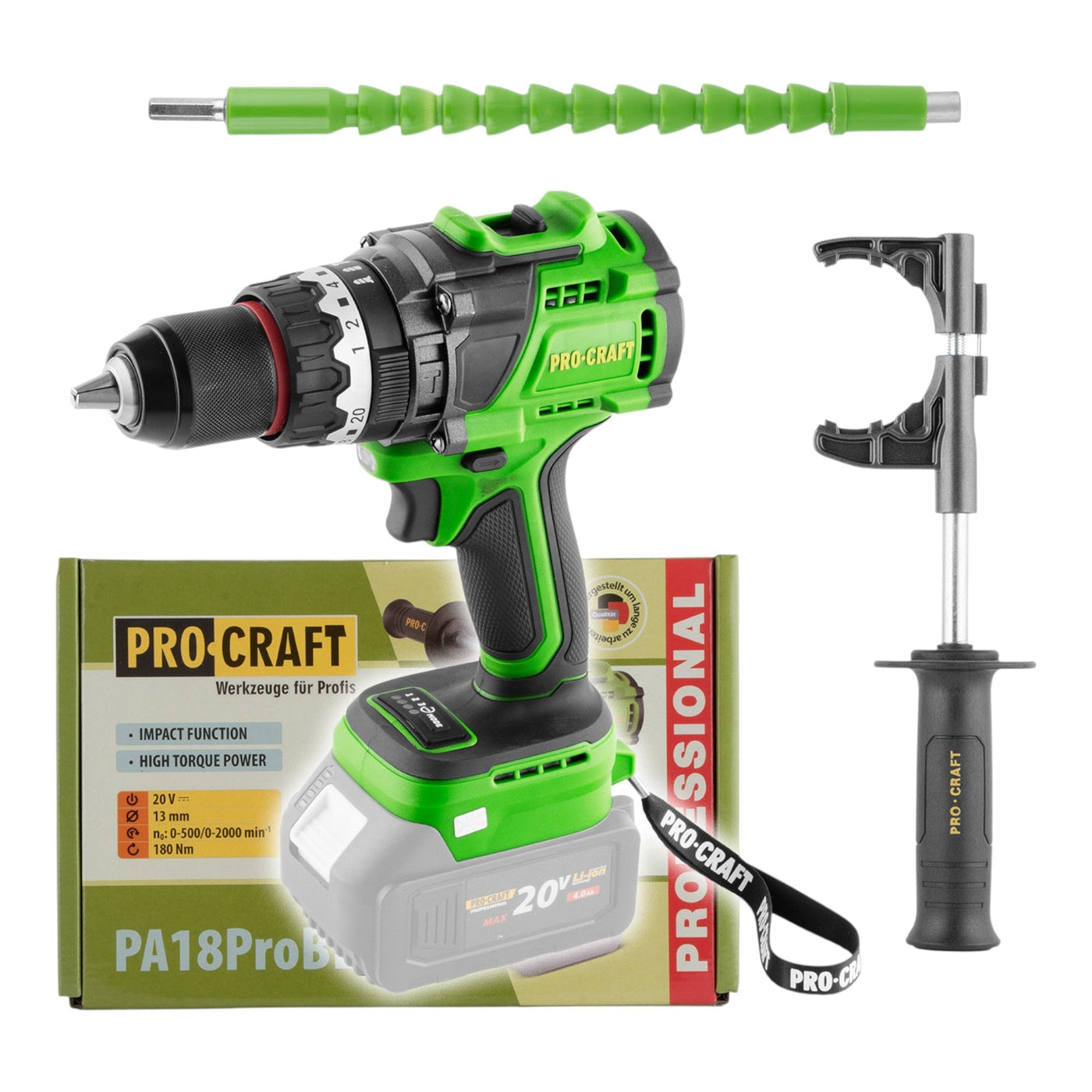Procraft PA18ProBL-BB Akku Schlagbohrschrauber 20 V 180 Nm Brushless Solo - ohne Akku, ohne Ladegerät