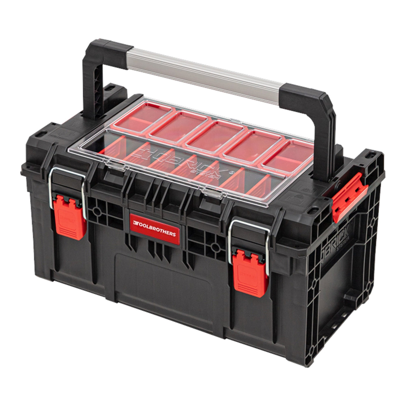 Toolbrothers RHINO XL Werkzeugkoffer ECO Handling+ Höhe L 26 l IP66 mit herausnehmbaren Trennwänden + Boxen