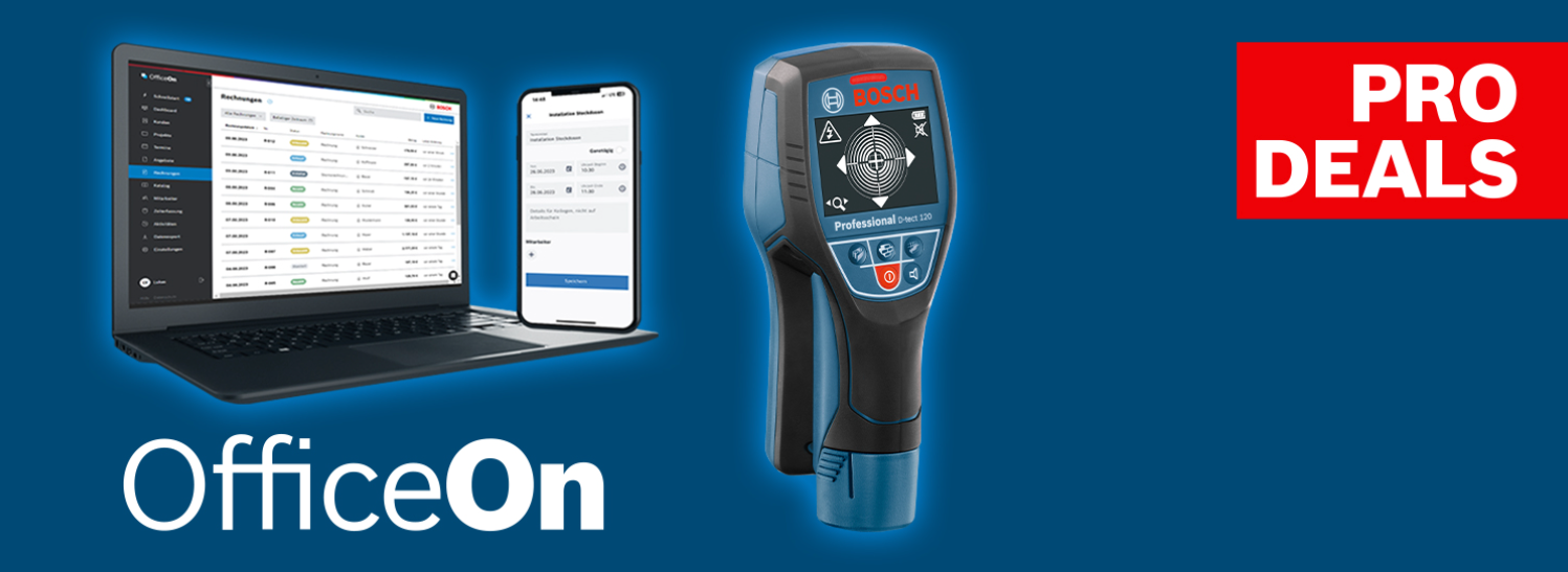 Bosch Pro Deal – Kaufe OfficeOn Lizenzen und erhalte Wallscanner D-tect 120 gratis!