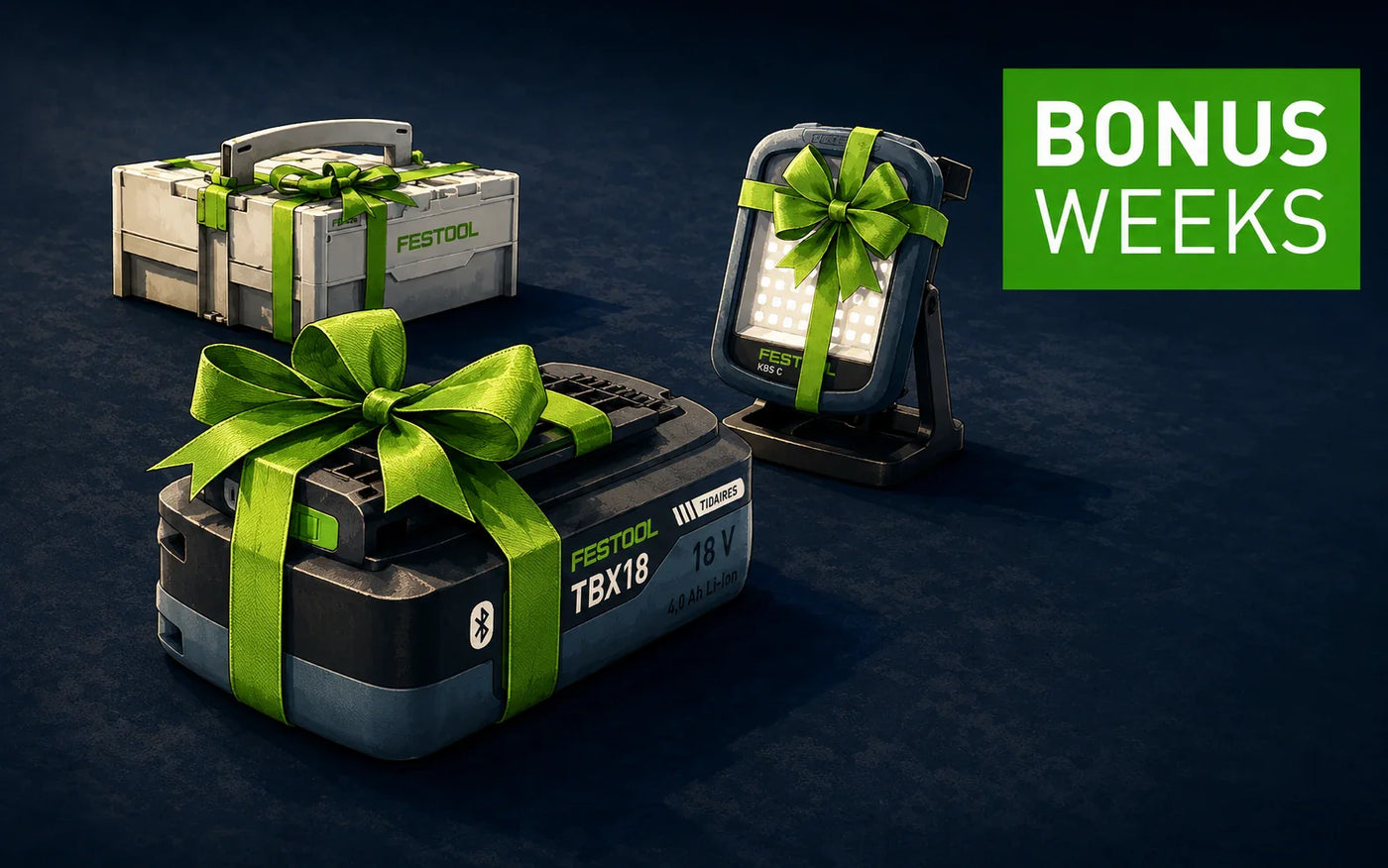 Festool Bonus Weeks 2026: Prämien sichern beim Kauf von Akku-Werkzeug und Zubehör