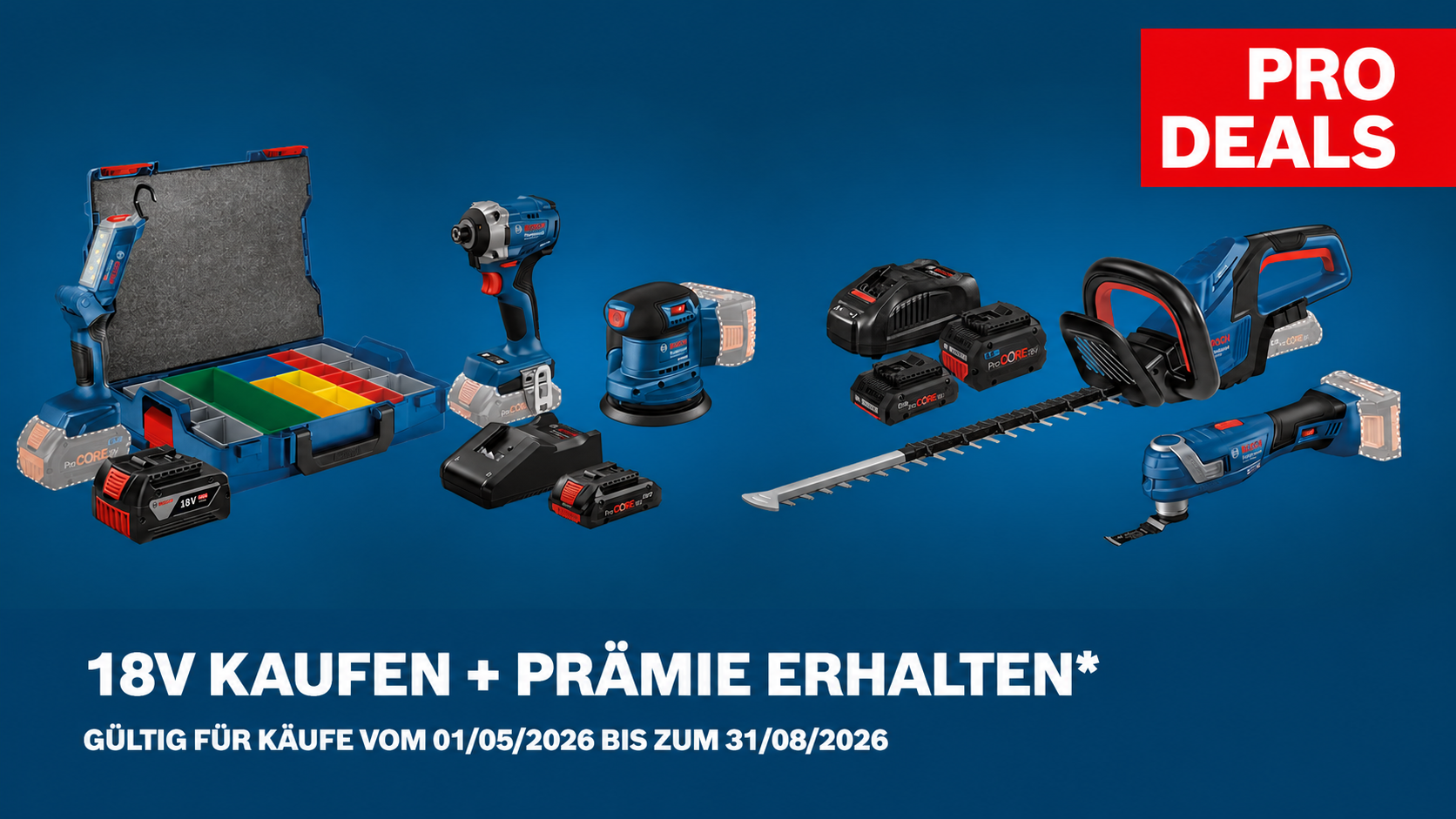 Bosch PRO Deal: 18V Tools kaufen und kostenlose Prämie sichern (01.05.2026)