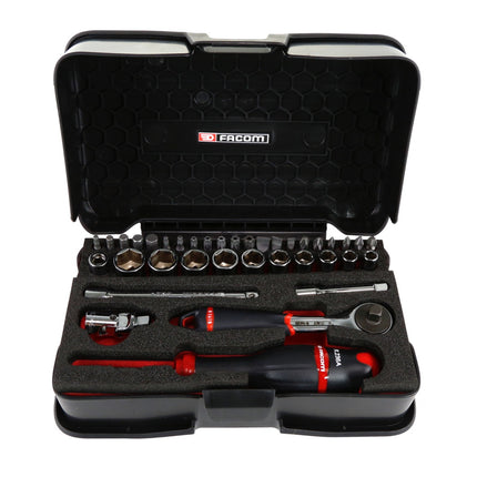 Facom R.161-6M6 Steckschlüsselsatz Knarrenkasten 1/4", 37 tlg. - Toolbrothers