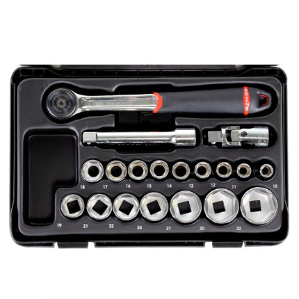 Facom S.161-2P6 Steckschlüsselsatz Knarrenkasten 1/2", 19 tlg. - Toolbrothers