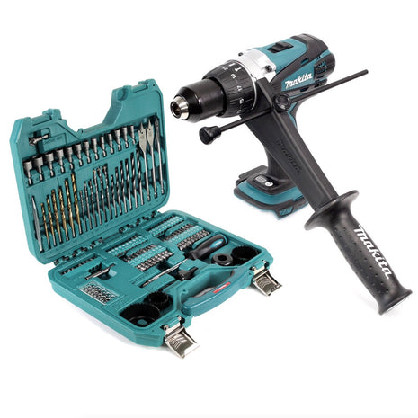 Makita DHP 458 Z Akku Schlagbohrschrauber 18 V 91 Nm + 101 tlg. Bit & Bohrer Steckschlüssel Set - Toolbrothers