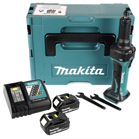 Makita DGD 800 RTJ Akku Geradschleifer 18 V + 2x Akku 5,0Ah + Ladegerät + Makpac - Toolbrothers