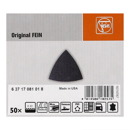 FEIN Delta Schleifblätter ungelocht mit Klett 50 Stück Körnung 40 ( 63717081018 ) - Toolbrothers