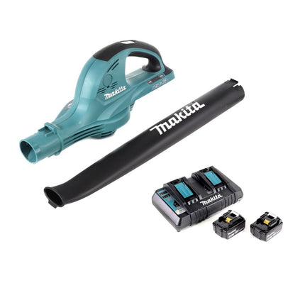 Makita DUB 361 PM 2x 18 V / 36 V Akku Laubbläser Gebläse + 2x Makita BL 1840 B 4 Ah / 4000 mAh Akku + Makita DC 18 RD 2-fach Ladegerät - Toolbrothers