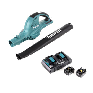 Makita DUB 361 PT Souffleur sans fil 2x 18 V / 36 V + 2x Batteries Makita BL 1850 B 5 Ah / 5000 mAh + Chargeur double Makita DC 18 RD