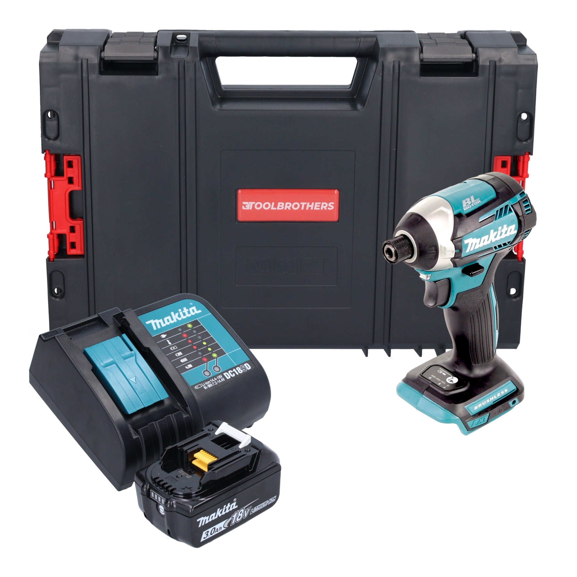 Makita DTD 154 SF1J R Akku Schlagschrauber 18V 1 4 175Nm Brushless 1x Akku 3 0 Ah Ladegeraet RHINO 0 - toolbrothers