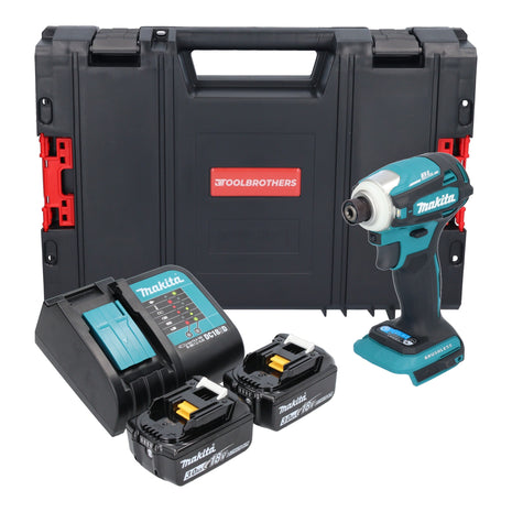 Makita DTD 172 SFJ-R Clé à choc sans fil 18 V 180 Nm 1/4'' Brushless + 2x batterie 3,0 Ah + chargeur + RHINO