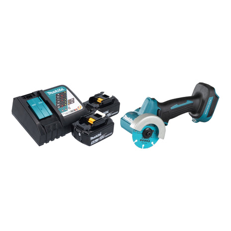 Makita DMC 300 RT cordless angle grinder 18 V 76 mm brushless + 2x battery 5.0 Ah + charger