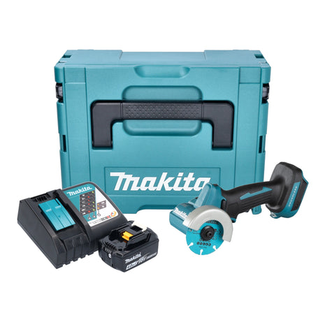 Makita DMC 300 RM1J cordless angle grinder 18 V 76 mm brushless + 1x battery 4.0 Ah + charger + Makpac