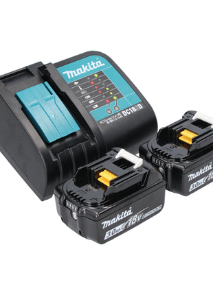 Taladro percutor inalámbrico Makita DHP 482 SFJ-R 18 V 62 Nm + 2x baterías 3,0 Ah + cargador + RHINO