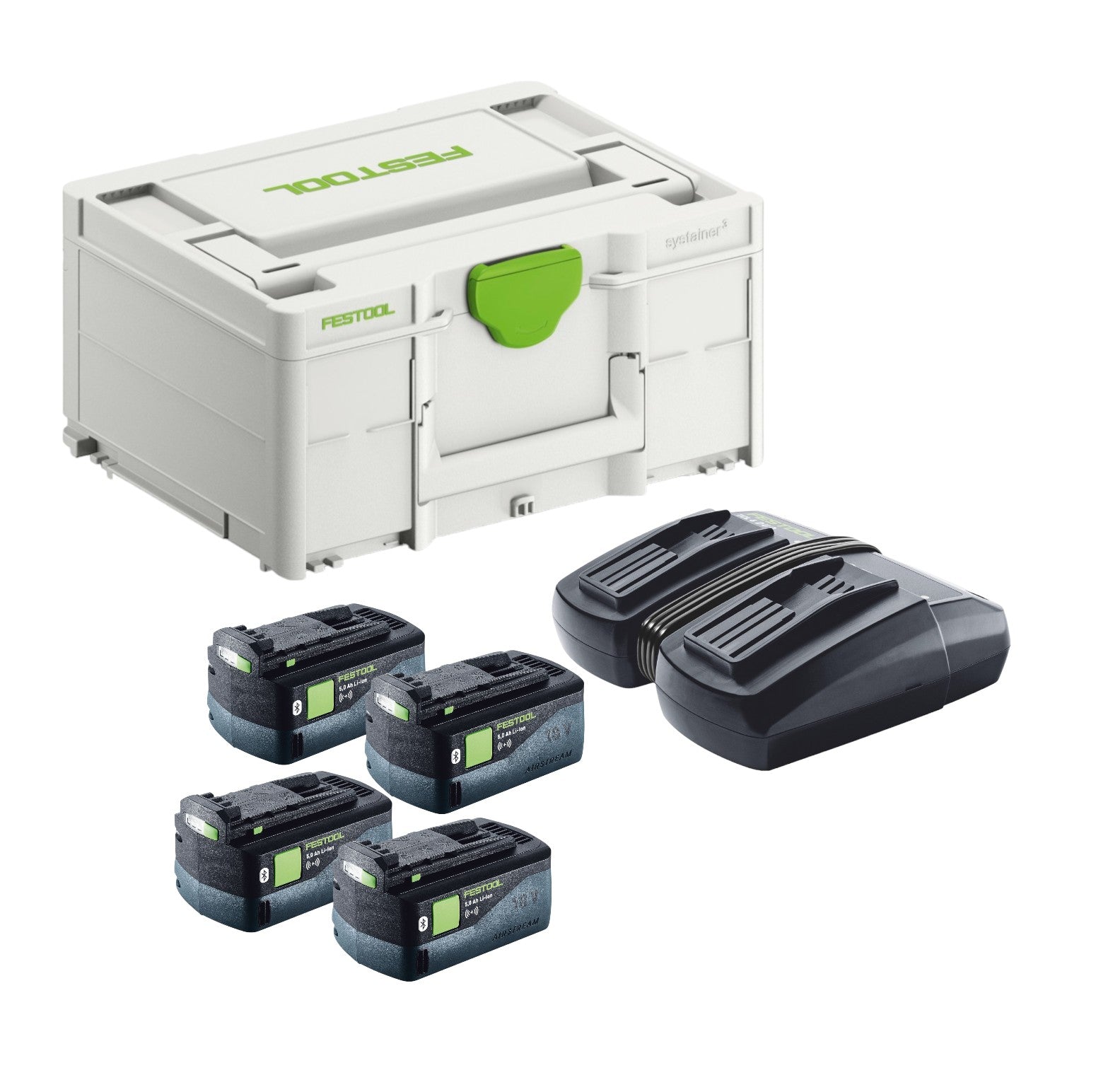 Festool Energie Set SYS 18V 4x5 0 TCL 6 DUO 577709 4x Akku 5 0 Ah TCL 6 DUO Ladegeraet Systainer 0 - toolbrothers