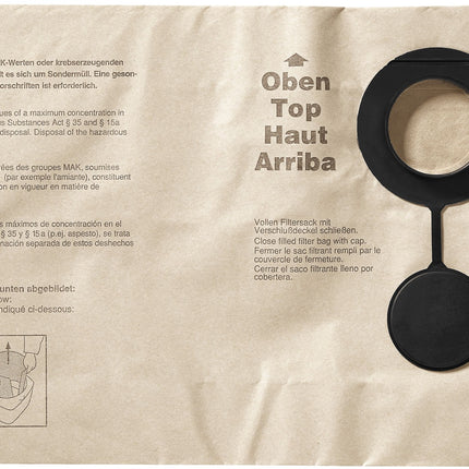 Festool FIS-SR 150 /5 Dwuwarstwowy worek filtrujący 10 szt. ( 2x 488460 ) do odkurzacza SR 151, SRM 152