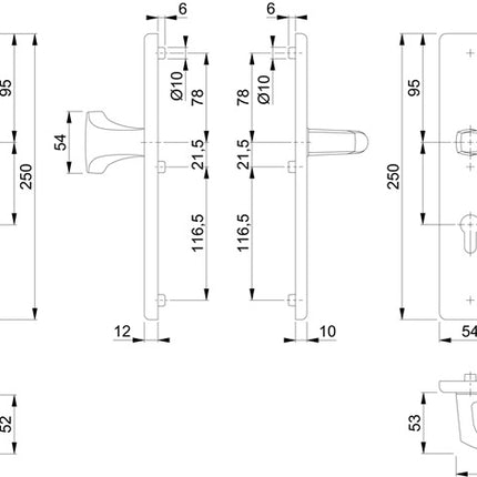 HOPPE Security furniture London 61G/2221/2210/113 Aluminium F2 ( 3000209033 )