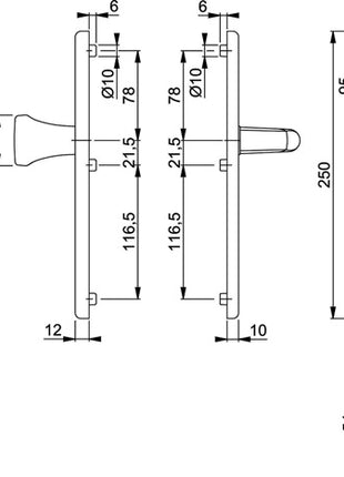 HOPPE set de protección London 78G/2221/2410/113 aluminio F1 (3000209900)