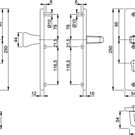 HOPPE Mobili di sicurezza Londra 78G/2221/2410/113 Alluminio F2 ( 3000209908 )