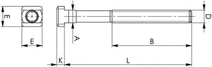 AMF Tornillo con ranura en T DIN 787 Ranura en T 12 mm M12 longitud 50 mm (4000833309)