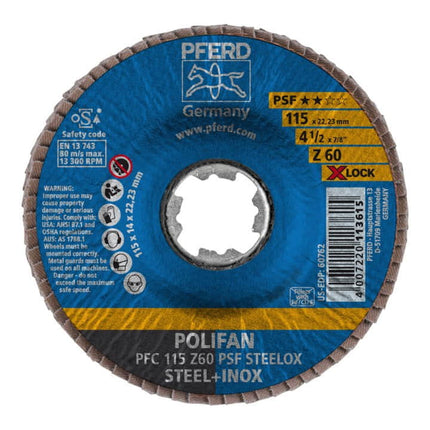 PFERD disco de láminas X-LOCK PSF Z STEELOX Ø 125 mm grano 80 cónico ( 4000840254 )