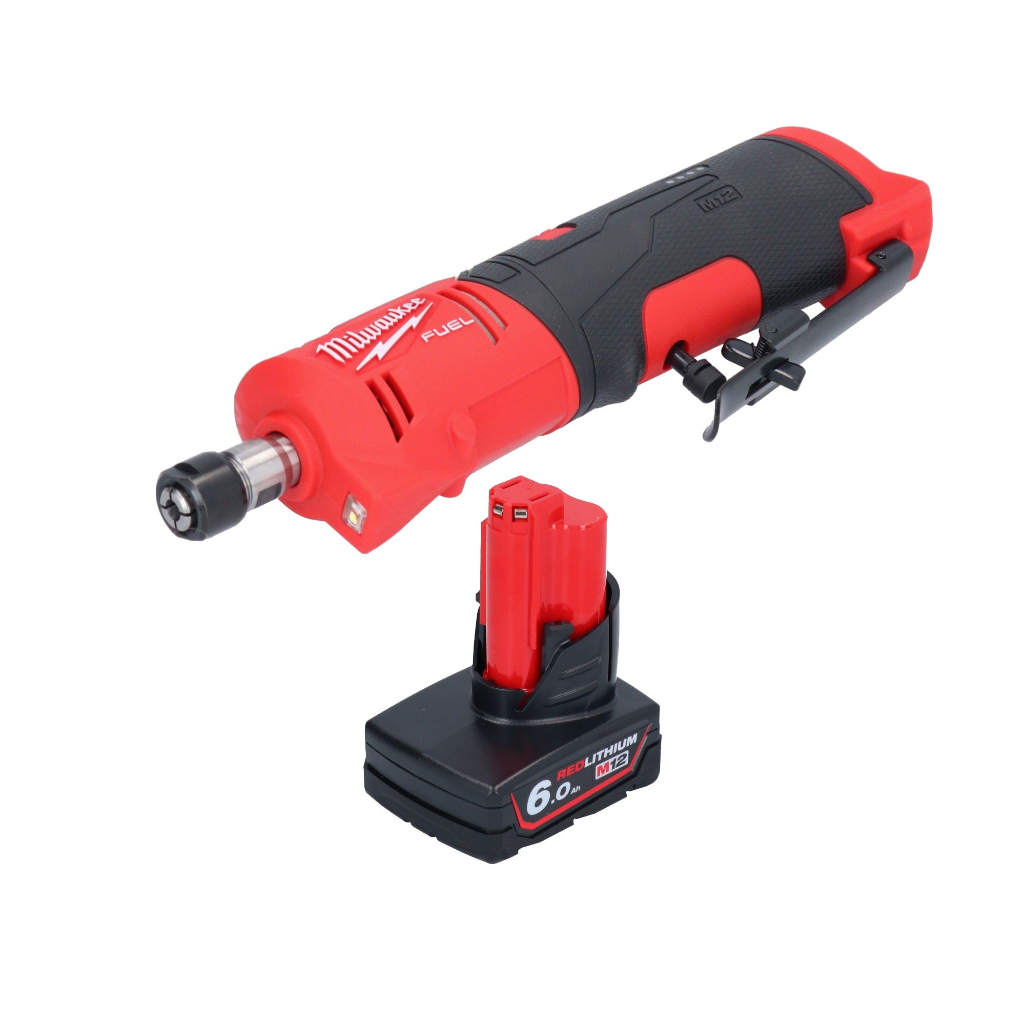 Milwaukee M12 FDGS 601 Akku Geradschleifer 12 V 6 8 mm Brushless 1x Akku 6 0 Ah ohne Ladegeraet 0 - toolbrothers