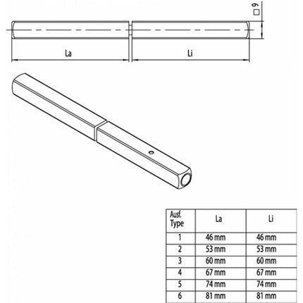 OGRO Pin antipánico 120 FS SECURE cuadrado 9 mm ( 3000267141 )