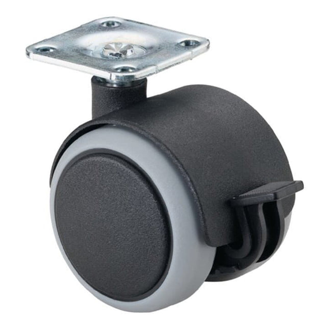 BS ROLLEN Kunststoffdoppelrolle mit Feststeller Rad-Ø 50 mm Tragfähigkeit 50 kg ( 3000275098 )