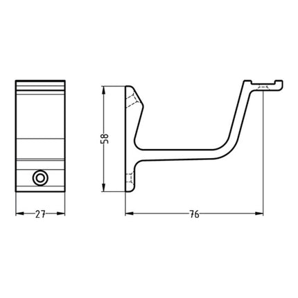 HERMETA Handlaufträger 3550 Aluminium schwarz kunststoffbeschichtet ( 3000283341 )