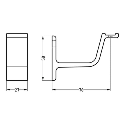 Soporte de pasamanos HERMETA 3551 aluminio plastificado negro ( 3000283343 )